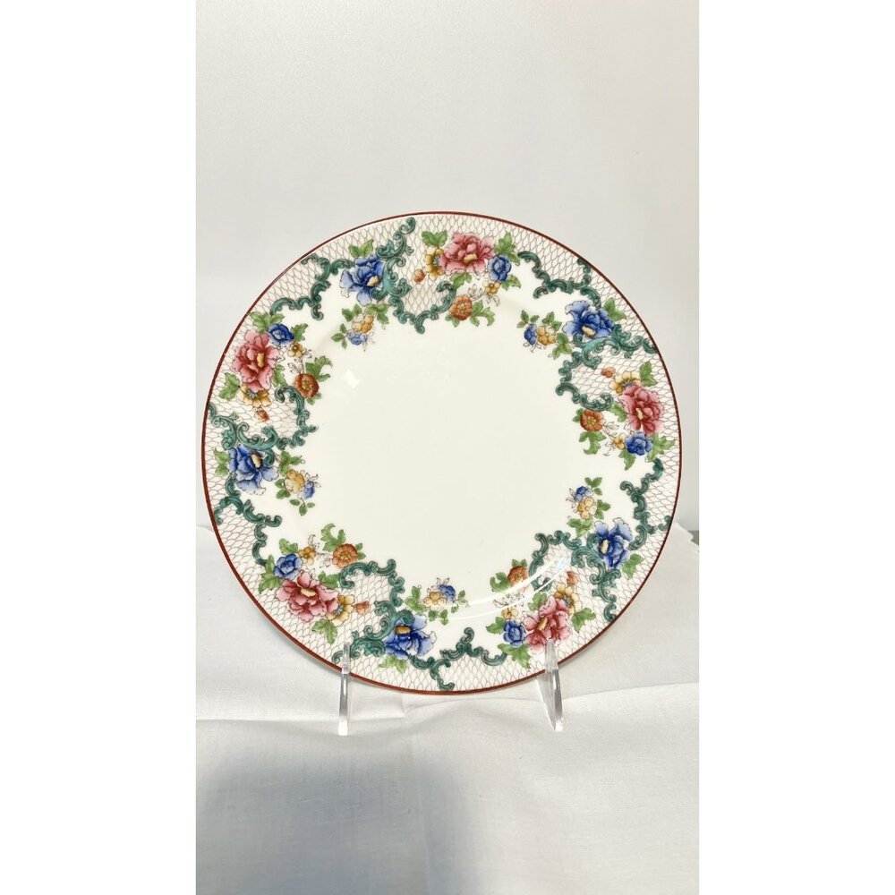 Cauldon England Floral Plate Blue And Pink Flowers 8.75”